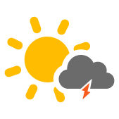 Scattered clouds with chance of thunderstorms Scattered clouds with chance of thunderstorms